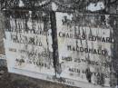 Elizabeth Agnes Macdonald
31 Mar 1931, aged 59
Charles Edward Macdonald
25 Aug 1931, aged 68
Stone Quarry Cemetery, Jeebropilly, Ipswich