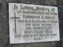 Frederick G KELLY
25 Mar 1971, aged 77
Mary Ellen KELLY
6 Jun 1977, aged 85
Stone Quarry Cemetery, Jeebropilly, Ipswich