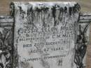 Jessie Ellen MUST
(wife of C M MUST)
20 Aug 1930, aged 42
Stone Quarry Cemetery, Jeebropilly, Ipswich