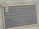 Marjorie Joyce MAROSKE
10 Sep 1998, aged 76
Stone Quarry Cemetery, Jeebropilly, Ipswich