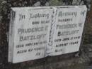 Prudence F BATZLOFF
26 Nov 1948, aged 67
Frederick W BATZLOFF
12 Jun 1947, aged 67
Stone Quarry Cemetery, Jeebropilly, Ipswich