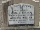 Carl F MULLER
8 May 1940 aged 76
Augusta MULLER
9 Sep 1943 aged 78
Stone Quarry Cemetery, Jeebropilly, Ipswich