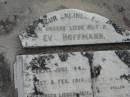 an unsere liebe mutter
Eva HOFFMANN
geb 13 Jun 1843, gest 9 Feb 1916
auch unser lieber vater
Johann Adam HOFFMANN
geb 23 Mai 1846, gest 18 Sep 1898
Stone Quarry Cemetery, Jeebropilly, Ipswich