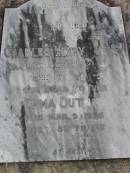 Charles Henry DUTNEY
15 Sep 1944, aged 71
Emma DUTNEY
9 Mar 1956, aged 82
Stone Quarry Cemetery, Jeebropilly, Ipswich