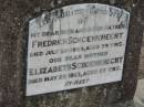 Fredrich SCHOENKNECHT
30 Jul 1959, aged 79
Elizabeth SCHOENKNECHT
28 May 1963, aged 87
Stone Quarry Cemetery, Jeebropilly, Ipswich
