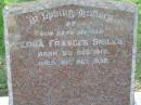 Alice Augusta FLOOD
d: 24 Nov 1966, aged 63
Edna Frances SMILES
b: 5 Dec 1912, d: 21 Oct 1952
Tamrookum All Saints church cemetery, Beaudesert