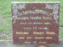 Joseph Turner RUDD
13 Mar 1958, aged 70
Adeline Violet RUDD
21 Jan 1980,aged 79
Tamrookum All Saints church cemetery, Beaudesert