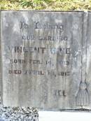 babies; Vincent HINE, born 14 Feb 1913 died 16 April 1913; Florence May UTZ, born 23 May 1912 died 6 Aug 1912; Tarampa Apostolic cemetery, Esk Shire 