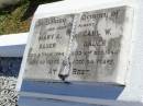 parents; Mary A. BAUER, died 31 May 1944 aged 60 years; Carl W. BAUER, died 8 Dec 1940 aged 64 years; Tarampa Apostolic cemetery, Esk Shire 