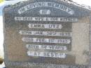 Emma UTZ, wife mother, born 30 Jan 1875 died 1 Feb 1943 aged 68 years; Tarampa Apostolic cemetery, Esk Shire 