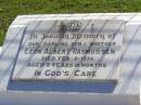 Leon Albert RASMUSSEN, son brother, died 6 Feb 1974 aged 8 years 10 months; Tarampa Apostolic cemetery, Esk Shire 