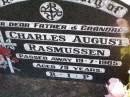Charles August RASMUSSEN, father grandad, died 9-7-1985 aged 79 years; Tarampa Apostolic cemetery, Esk Shire 