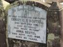 Ernst C F BEUTEL
24 Jul 1941 aged 65
Anna BEUTEL
20 Aug 1966 aged 90
Tarampa Baptist Cemetery, Esk Shire