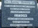 Sydney Colin LITZOW
28 Nov 1982 aged 56
Tarampa Baptist Cemetery, Esk Shire
