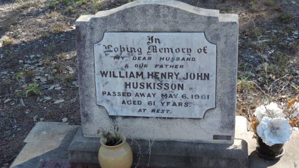 William Henry John HUSKISSON  | d: 6 May 1961 aged 61  |   | The Gums Cemetery  | 