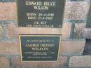 James Henry (Harry) WILSON,
died 11-7-1965 aged 65 years;
Wilson Family Private Cemetery, The Risk via Kyogle, New South Wales