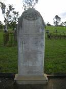 John MCMULLAN,
died 15 Dec 1891 aged 45 years;
Caroline,
daughter,
died 7 Jan 1891 aged 4 years 6 months;
Emma Ellen,
wife,
died 3 April 1928 aged 79 years;
John Laughlin MCMULLAN,
died 28 April 1953 aged 72 years;
Tiaro cemetery, Fraser Coast Region