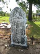 Albert BISHOP,
son of J. & S. BISHOP,
accidentally killed 19 July 1900 aged 35 years 5 months;
John,
husband of Sarah BISHOP,
accidentally killed 17 May 1091 aged 67 years;
Sarah,
wife mother,
died 18 Feb 1905 aged 70 years;
Tiaro cemetery, Fraser Coast Region