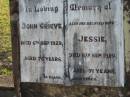 John GRIEVE
6 Sep 1929 aged 76
(wife) Jessie
6 Sep 1929 aged 71
Toogoolawah Cemetery, Esk shire