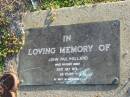 John MULHOLLAND
26 Jul 1974 aged 59
Toogoolawah Cemetery, Esk shire