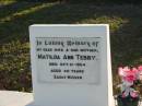 Matilda Ann TEBBY
21 Oct 1954 aged 40
Toogoolawah Cemetery, Esk shire