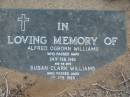 Alfred Ogborn WILLIAMS
24 Feb 1985
(wife)
Susan Clark WILLIAMS
1 Feb 1988
Toogoolawah Cemetery, Esk shire