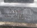 William BINSTEAD,
died 31 Jan 1920 aged 79 years;
Annie,
wife,
died 18 July 1939 aged 87 years;
Upper Coomera cemetery, City of Gold Coast
