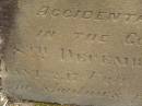 Audley Baskerville MYNORS,
fourth son of late Robert Baskerville MYNORS
of Evancoyd Radnorshire and wife Ellen Gray,
accidentally drowned in Coomera River 8 Dec 1892 aged 31 years;
Upper Coomera cemetery, City of Gold Coast