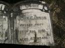 Ellen GANNON,
mother,
died 16 Nov 1938 aged 81 years;
John GANNON,
father,
died 27 Aug 1894 aged 43 years;
Upper Coomera cemetery, City of Gold Coast