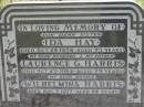 Ida HAY
24 Oct 1956, aged 75
Laurence G HARRIS
29 Oct 1966, aged 79
Wilhelmina HARRIS
7 Aug 1977, aged 94
Wivenhoe Pocket General Cemetery