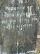 John BAGNALL
16 Feb 1928, aged 67
Wonglepong cemetery, Beaudesert