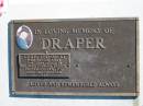 DRAPER, Cyril Leo (Mick),
husband father father-in-law pop grandfather,
3-6-2004 aged 74;
Woodford Cemetery, Caboolture