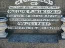 Madeline Florence KIRBY, wife mother,
died 28 Oct 1940 aged 42 years;
Walter KIRBY, husband father,
died 15 Feb 1975 aged 84 years;
Woodford Cemetery, Caboolture