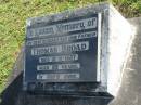 Thomas BROAD, husband fatherm
died 12-11-1987 aged 69 years;
Woodford Cemetery, Caboolture
