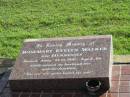 Rosemary Evelyn WALKER nee HENNESSEY,
died 23-12-1997 aged 46,
missed by husband Des;
Woodford Cemetery, Caboolture