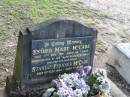 Esther Mary MCCABE,
died 17 Nov 1991 aged 66 years,
missed by husband;
Stanley Fernard MCCABE, father,
died 4 Nov 1994 aged 71 years;
Woodford Cemetery, Caboolture
