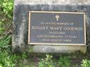 Rosary Mary GOODWIN,
died 16 Sept 1991 aged 77 years;
Woodford Cemetery, Caboolture