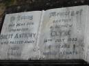 Brett Anthony CLYNE,
son brother grandson nephew,
died 14 July 1983 aged 8 years;
Woodford Cemetery, Caboolture