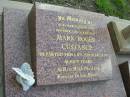 Mark Roger CUSTANCE, son brother uncle,
died 26 Mary 1997 aged 27 years;
Woodford Cemetery, Caboolture