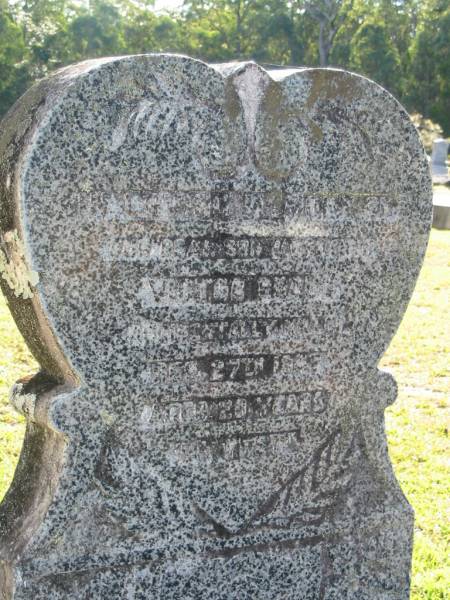 Victor BRAUN, son brother,  | accidentally killed 27 Sept 1942 aged 20;  | Woodford Cemetery, Caboolture  | 