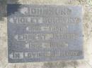 Violet Dorothy Johnson
1916 - 1980
Ernest James Johnson
1912 - 1984
Woodhill cemetery (Veresdale), Beaudesert shire