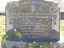 Alfred Sydney Markwell
d: 19 Jun 1957, aged 74
May Markwell
17 May 1958, aged 76
Woodhill cemetery (Veresdale), Beaudesert shire