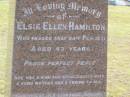 Elsie Ellen Hamilton
d: 24 Feb 1931, aged 43
(husband) Charles Matthew Hamilton
d: 22 Jan 1959, aged 75
Joyce Elizabeth Shuttleworth (nee Hamilton)
9 Dec 2005, aged 92
John James Hamilton
b: 12 Sep 1912, d: 27 Sep 1998
(husband of Gwen,father of Oriel)
Woodhill cemetery (Veresdale), Beaudesert shire