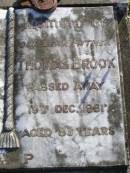 Bridget Brook
9 Jul 1959, aged 79
Thomas Brook
19 Dec 1961, aged 83
Woodhill cemetery (Veresdale), Beaudesert shire