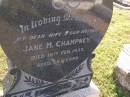 Jane M Champney
16 Feb 1933, aged 68
Woodhill cemetery (Veresdale), Beaudesert shire