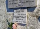 Maggie Percy Champney
12 Jun 1981,aged 87
Joseph Walter Champney
7 Aug 1960, aged 75
Bruce Joseph Champney
b: 8 Feb 1923, d: 14 Dec 1995
Violet May Hurle
b: 1 Jul 1916, d: 31 Mar 2001
Woodhill cemetery (Veresdale), Beaudesert shire