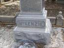 Margaret Allan,
wife of William MCKENZIE,
born Dundee Scotland 1 Nov 1853
died Warwick 26 July 1912;
William MCKENZIE,
died 4 May 1916 aged 68 years;
Yangan Presbyterian Cemetery, Warwick Shire