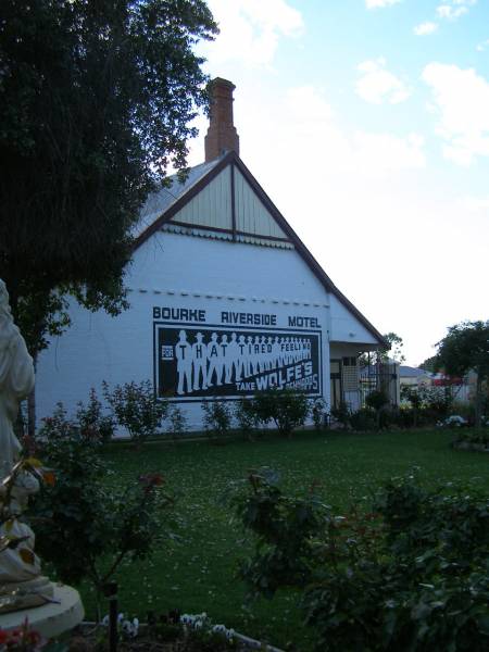 The historic Riverside Motel,  | formerly Telegraph Hotel,  | Bourke, New South Wales  | 
