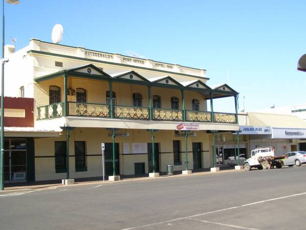 Fitzgeralds Post Office Hotel,  | established 1888,  | Bourke, New South Wales  | 