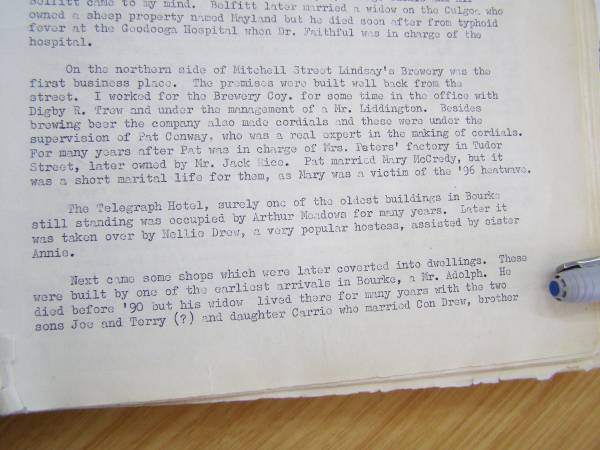 Gale family history,  | Bourke, NSW  | 